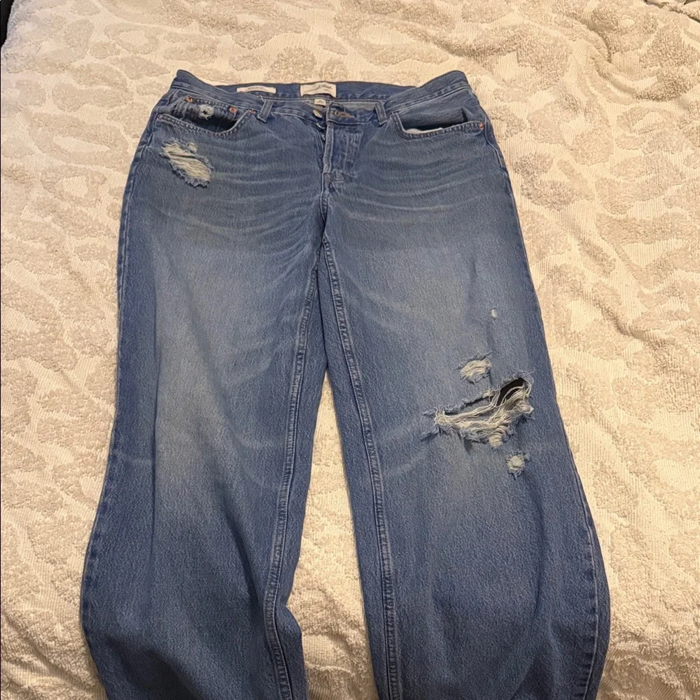 Universal Thread Light Blue Distressed Flare Jeans - Picture 1 of 3